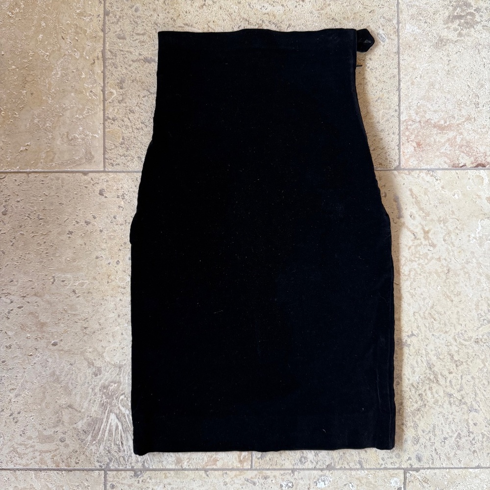 Romeo Gigli Black Velvet Pencil Skirt